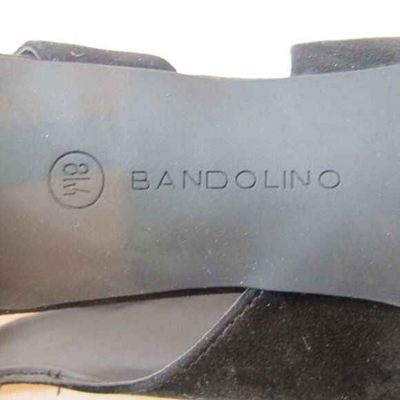 Bandolino Jasmine Black Suede Peep Toe Slingback Peep Toe Heels Women's 8.5M - Picture 8 of 9